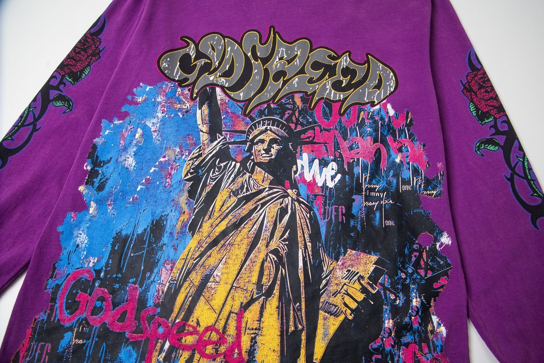 Godspeed E Pluribus Unum Graphic Long-Sleeve T-Shirt — detail