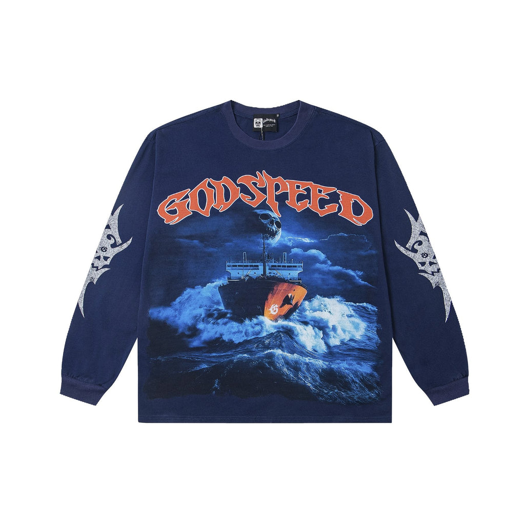 Godspeed Ship Graphic Long-Sleeve T-Shirt — front