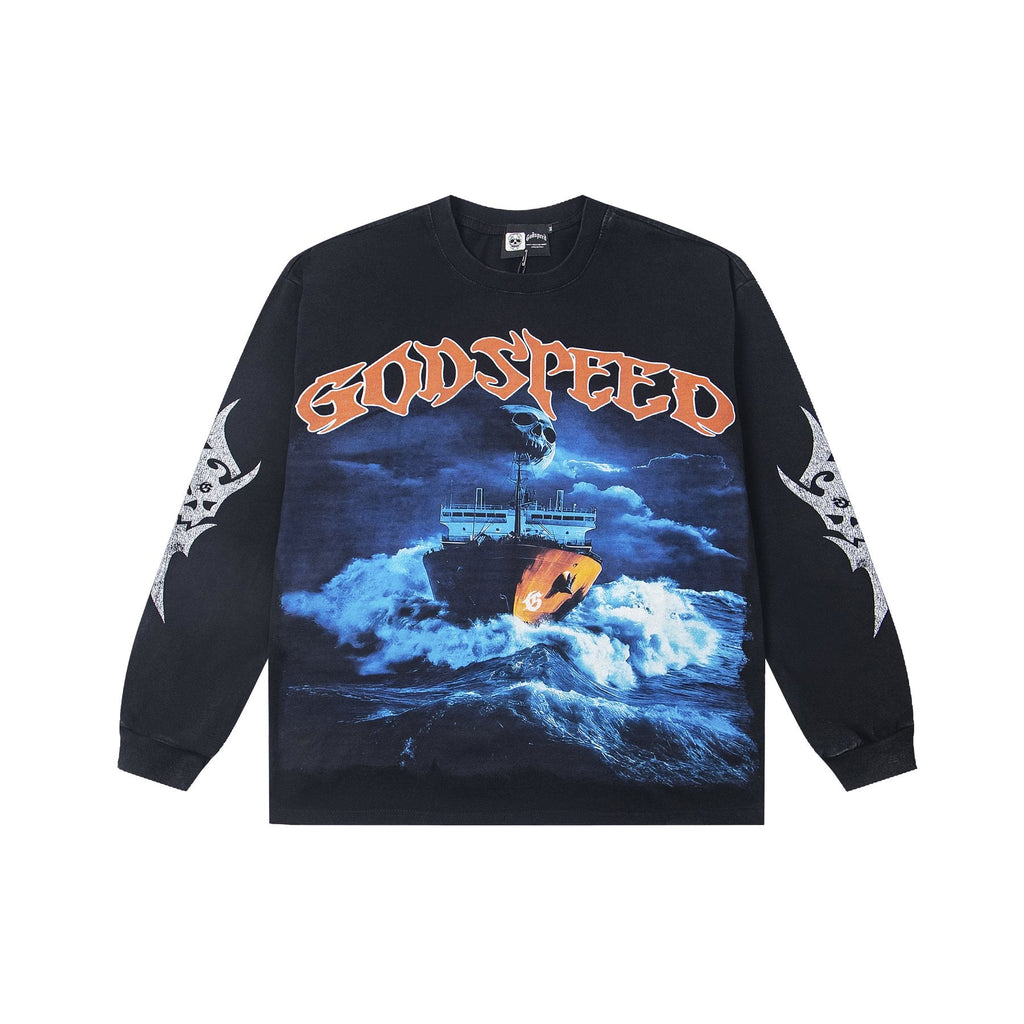 Godspeed Ship Graphic Long-Sleeve T-Shirt — front