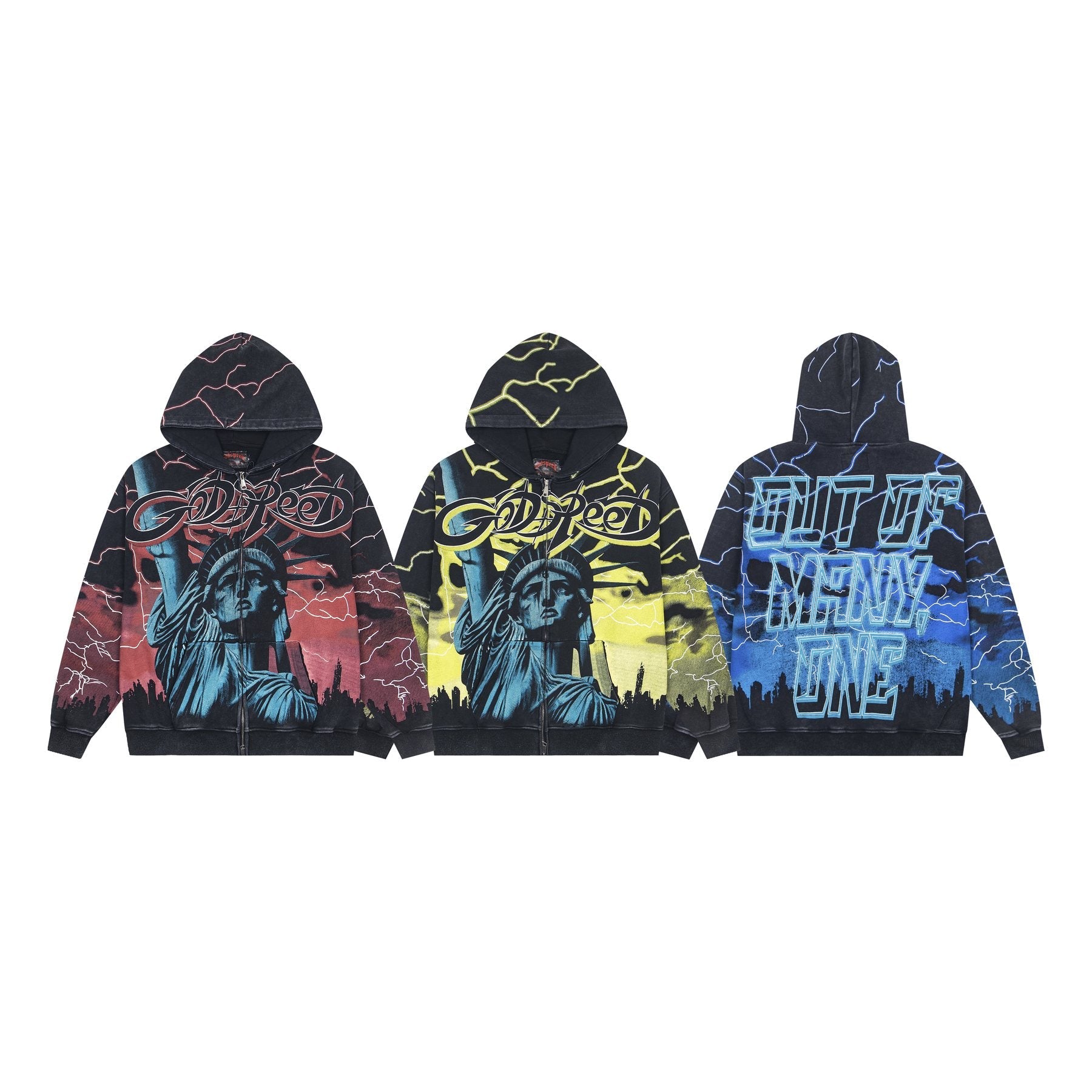 Godspeed Out of Many One All-Over Print Zip Hoodie — comparison