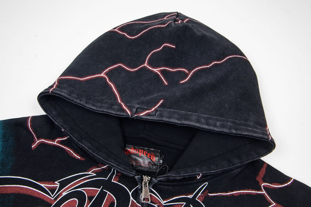 Godspeed Out of Many One All-Over Print Zip Hoodie — detail