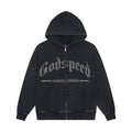 Godspeed Washed Gothic Graphic Full-Zip Hoodie — hero