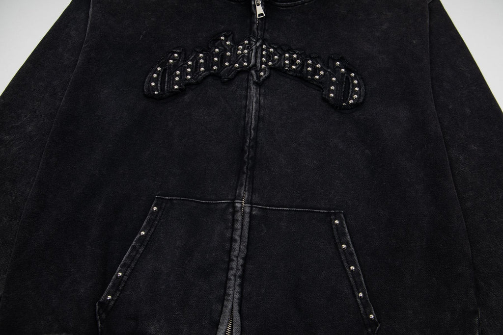 Godspeed Rhinestone-Style Zip Hoodie — detail