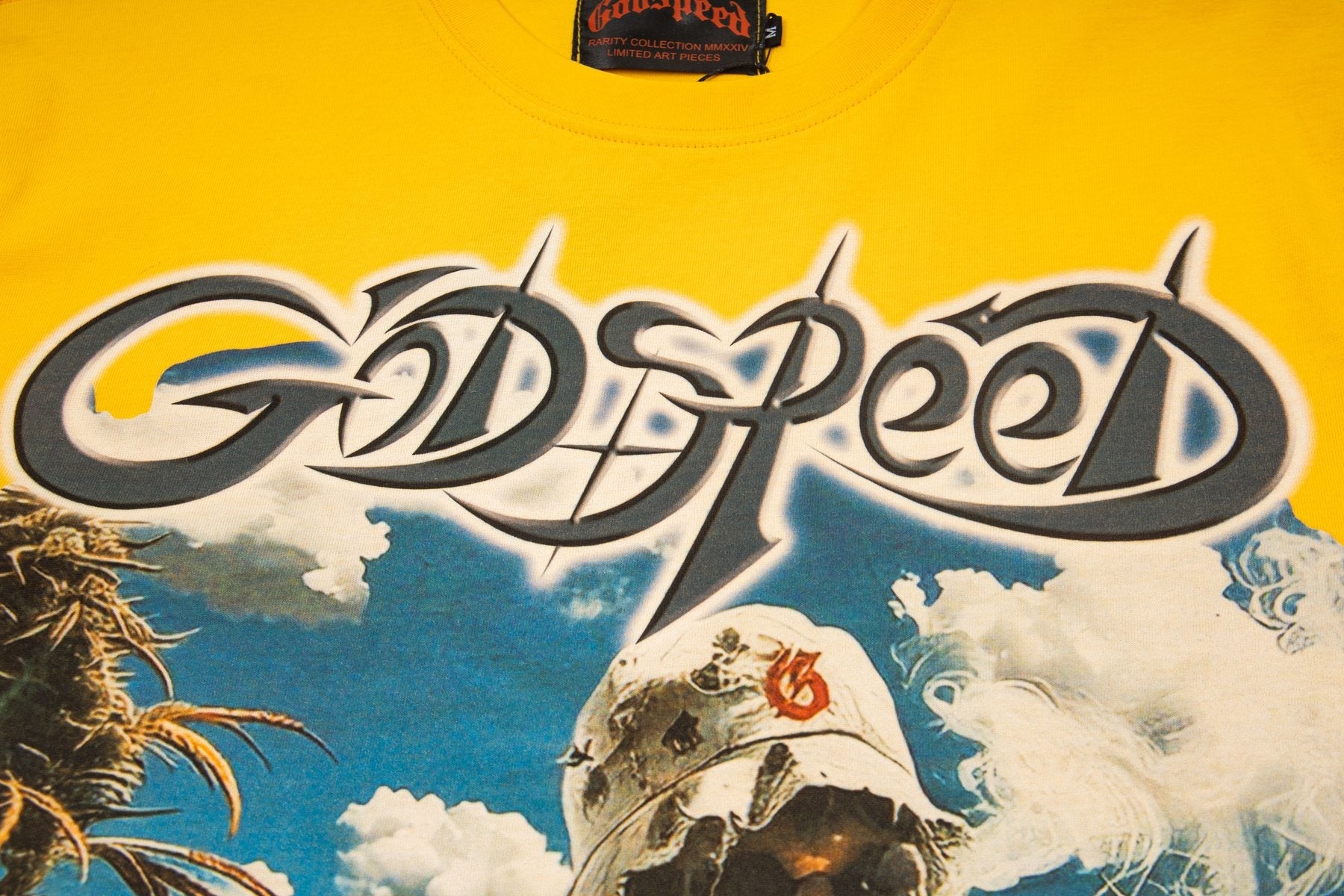 Godspeed It's Legalized Skeleton Palm Graphic T-Shirt — detail