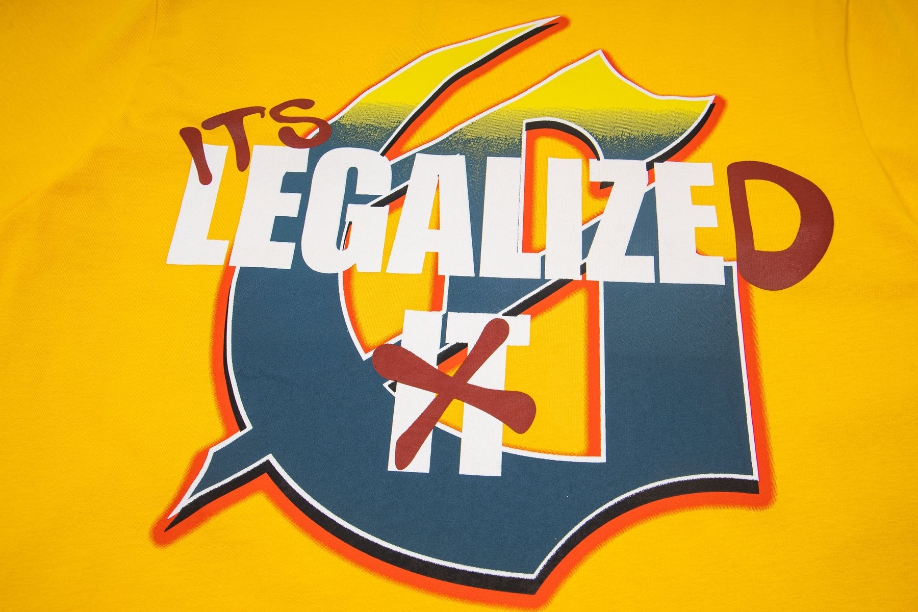 Godspeed It's Legalized Skeleton Palm Graphic T-Shirt — detail
