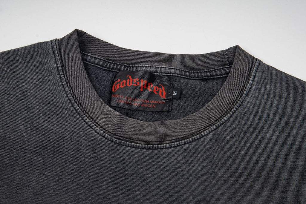 Godspeed Skull & 13 Graphic Short-Sleeve T-Shirt — neck_label