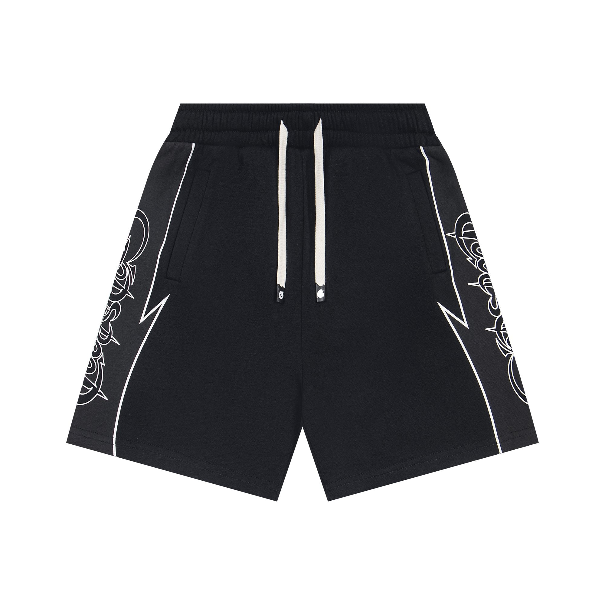 Godspeed Printed Side-Panel Drawstring Shorts — hero