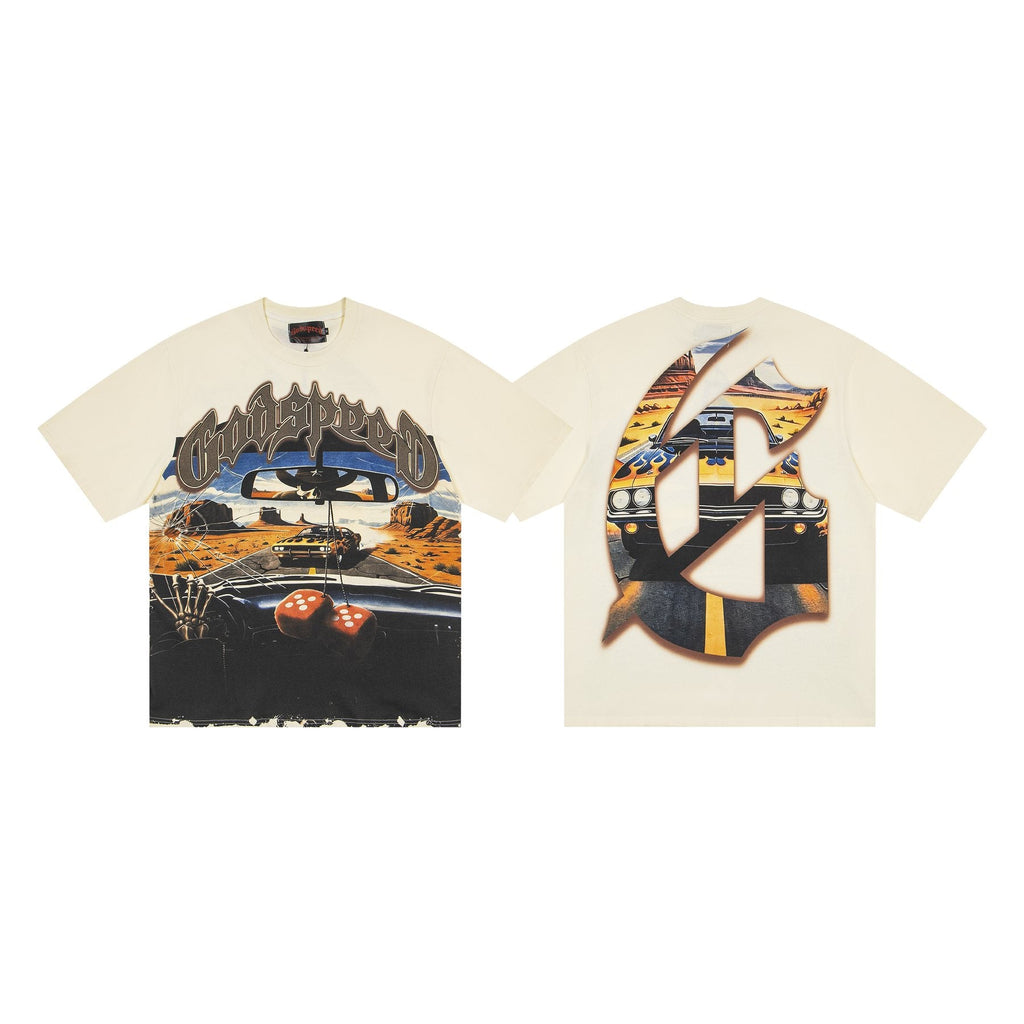 Godspeed Car & Dice Graphic T-Shirt — front