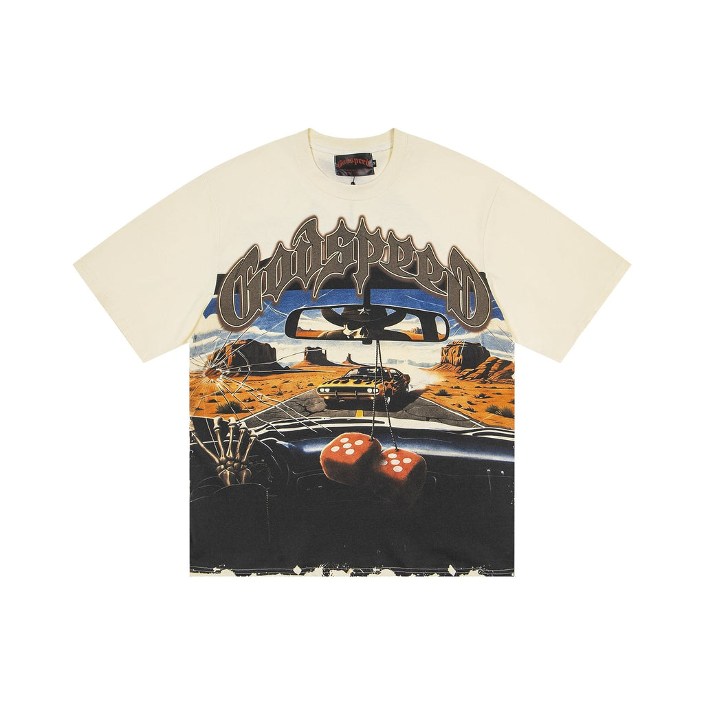 Godspeed Car & Dice Graphic T-Shirt — front