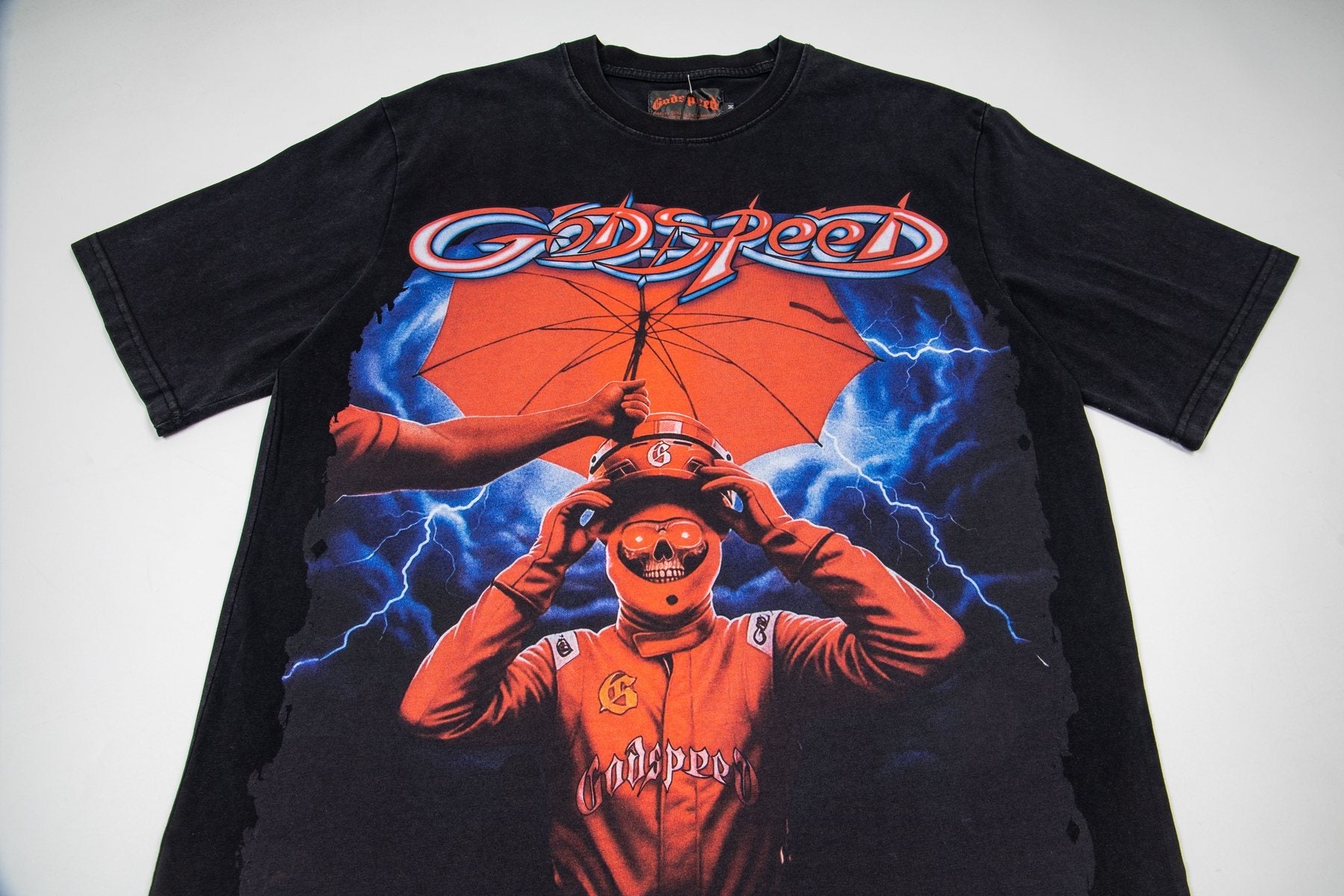 Godspeed Baseball Umbrella Graphic T-Shirt — front