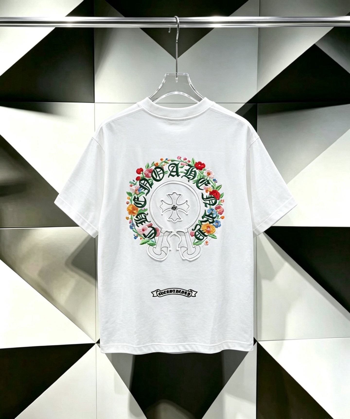 Chrome Hearts Floral Horseshoe Cross Graphic T-Shirt — back