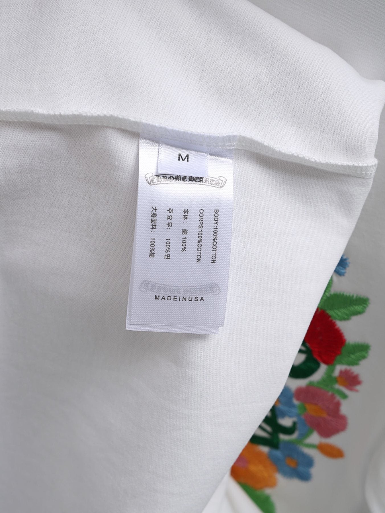 Chrome Hearts Floral Horseshoe Cross Graphic T-Shirt — neck_label