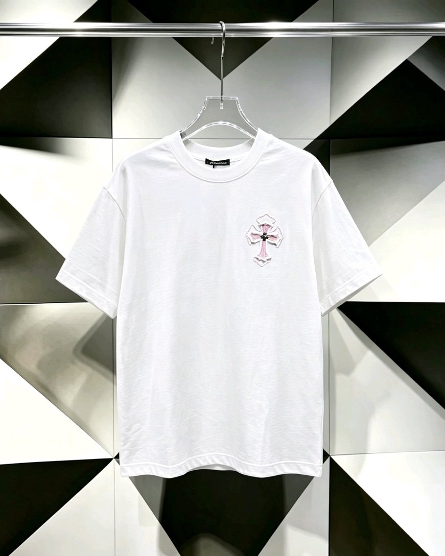 Chrome Hearts Pink Cross Graphic T-Shirt — hero
