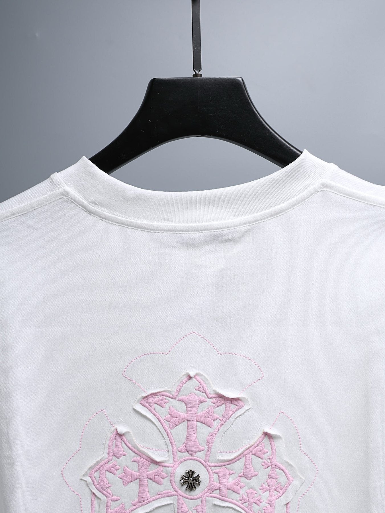Chrome Hearts Pink Cross Graphic T-Shirt — detail