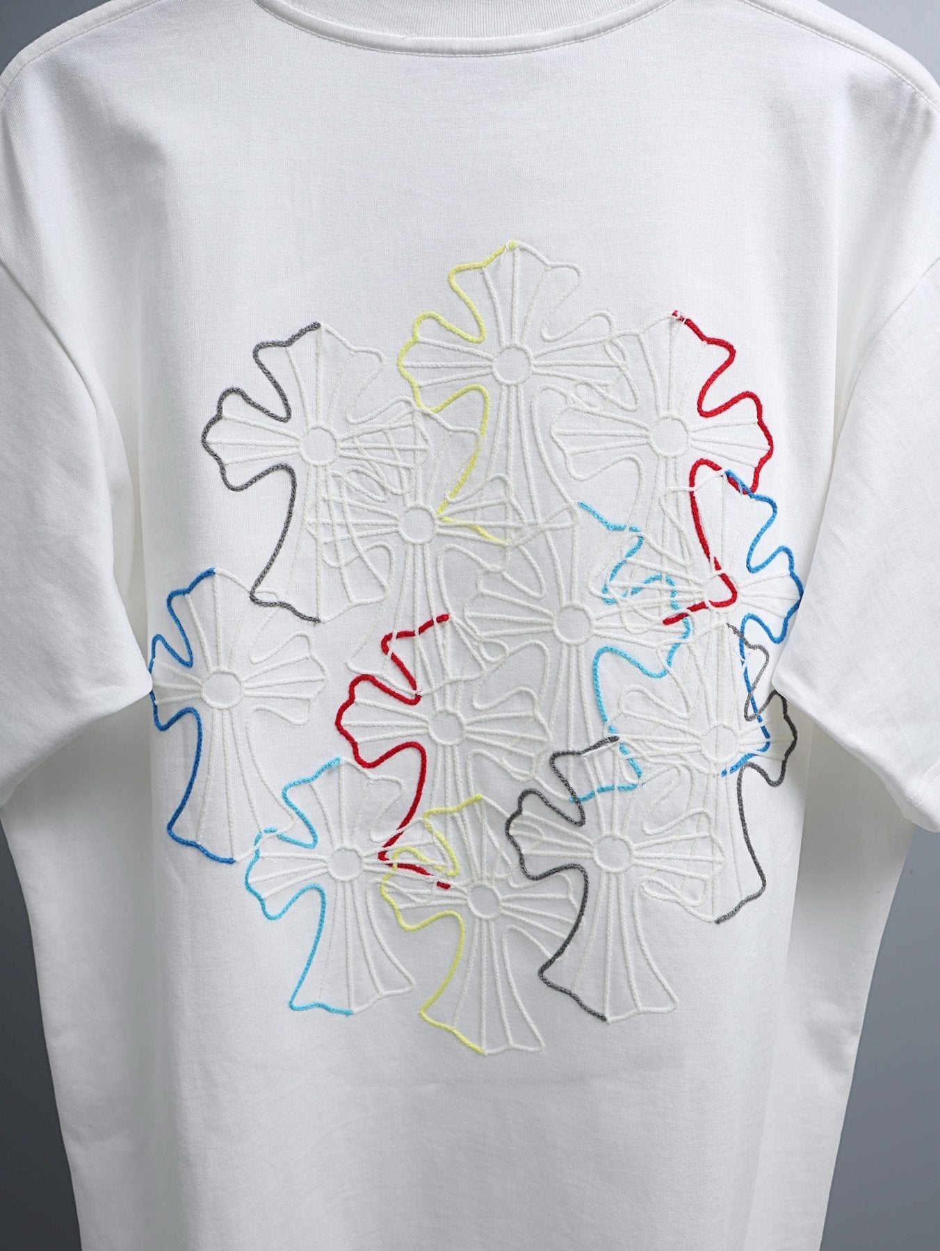 Chrome Hearts Floral Cross Embroidered T-Shirt — detail
