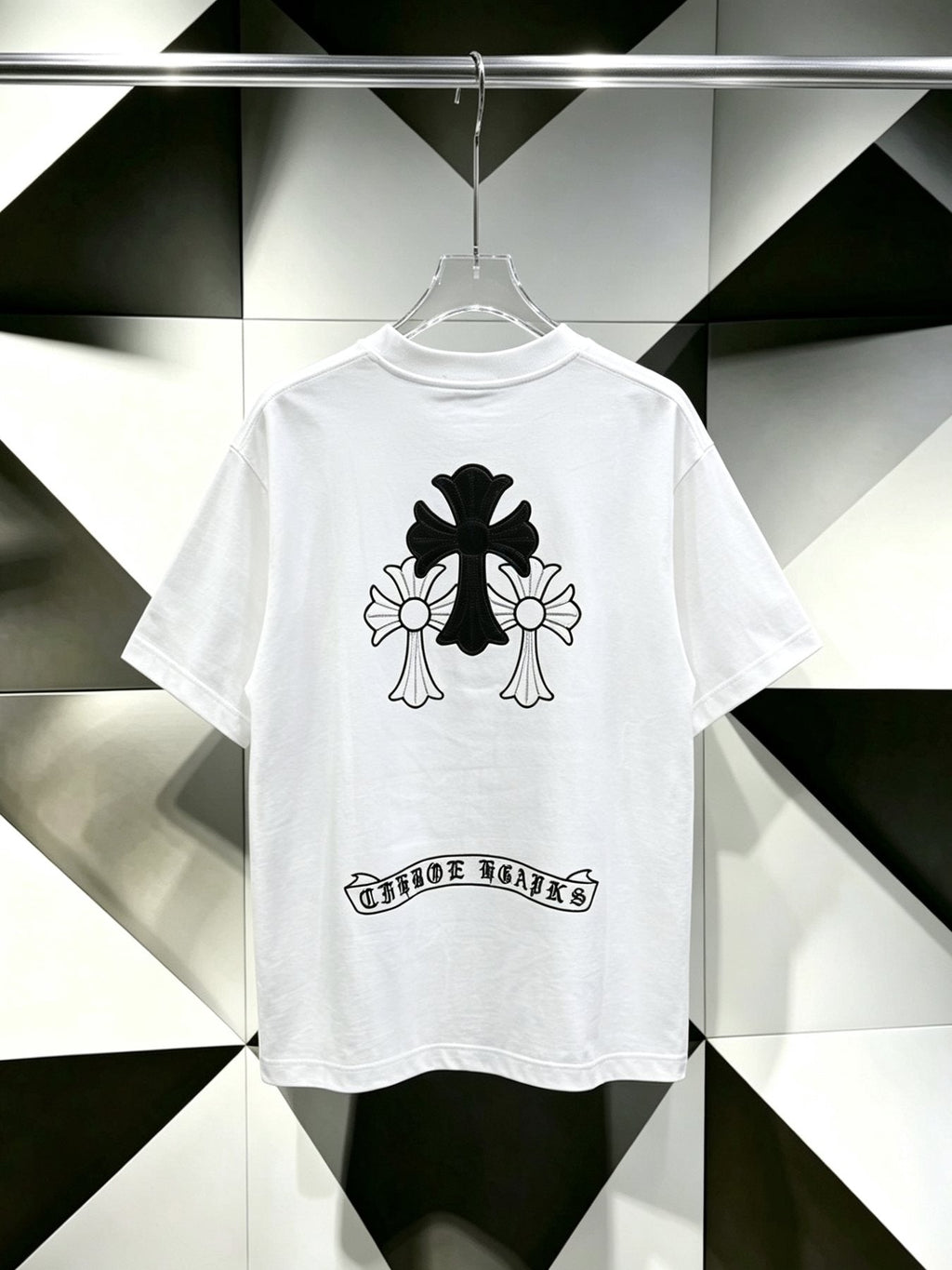 Chrome Hearts Cross & Floral Embroidered T-Shirt — back