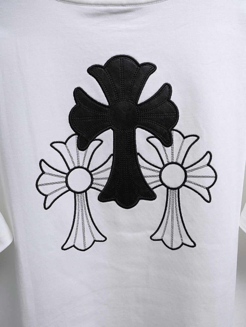 Chrome Hearts Cross & Floral Embroidered T-Shirt — detail
