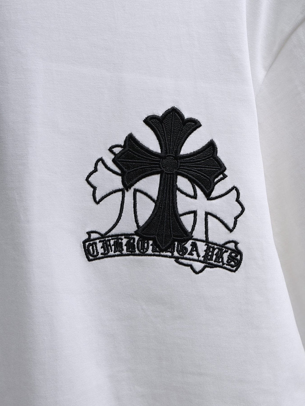 Chrome Hearts Cross & Floral Embroidered T-Shirt — detail