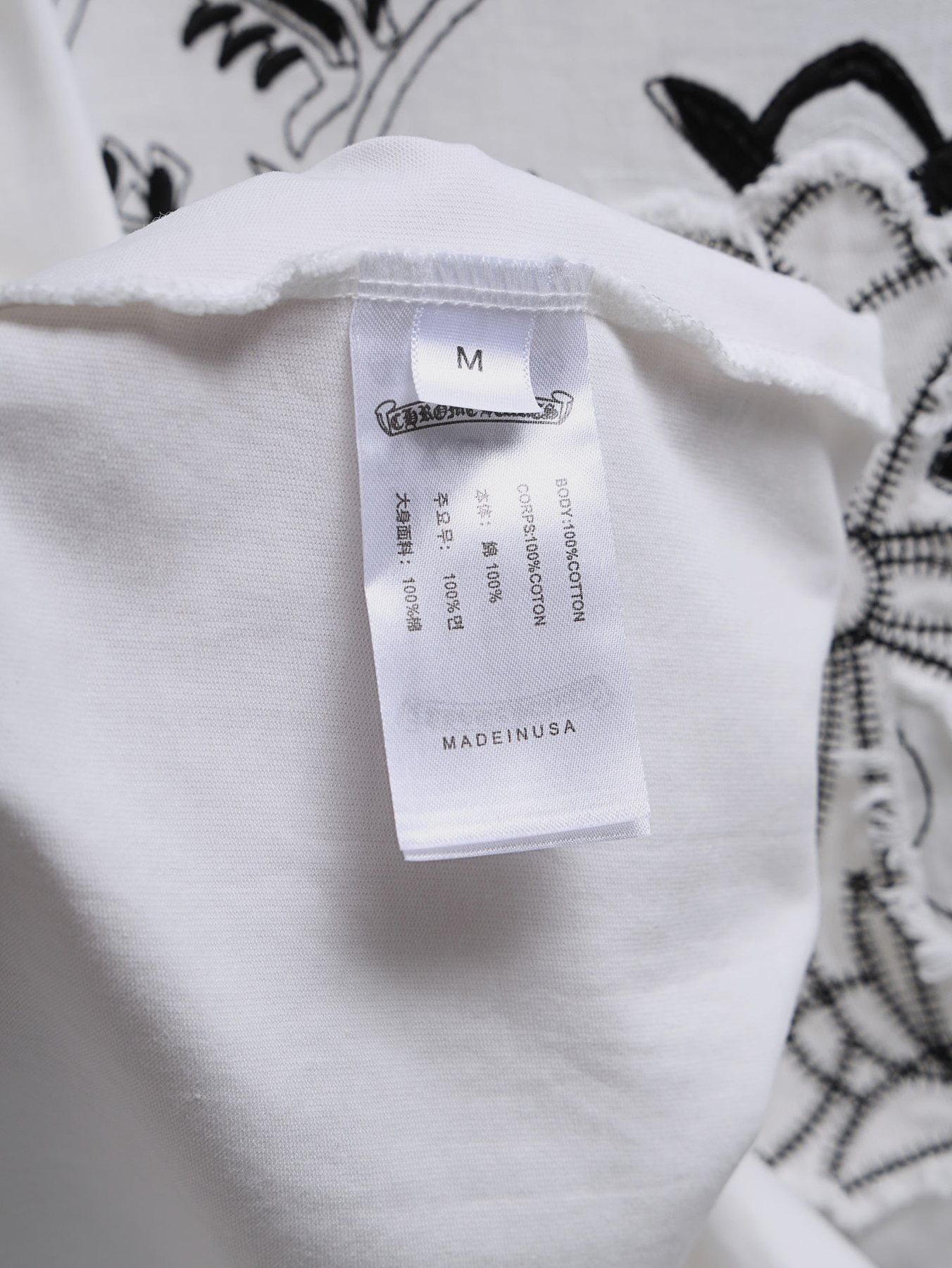 Chrome Hearts Floral Gothic Graphic T-Shirt — neck_label