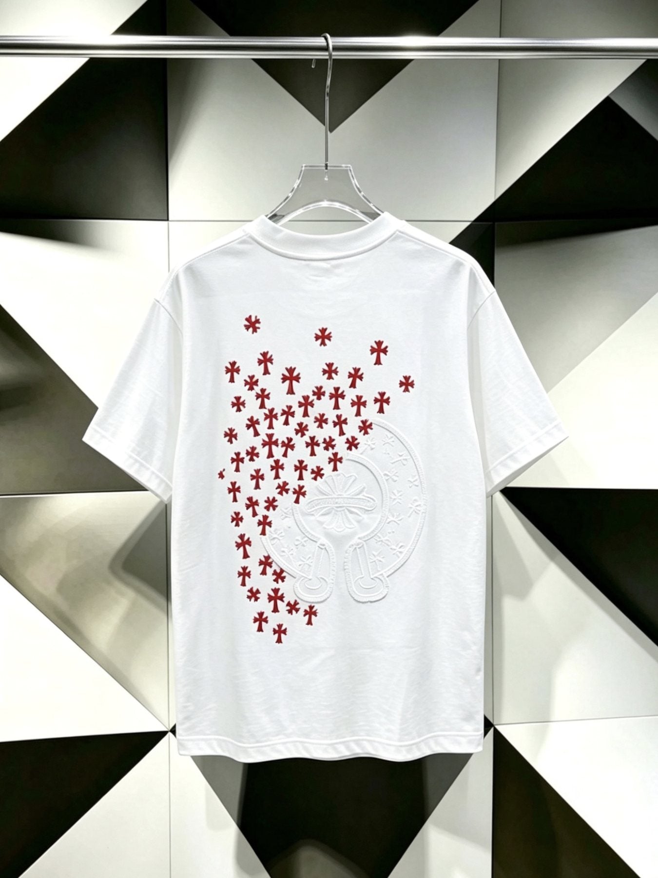 Chrome Hearts Red Cross Graphic Short-Sleeve T-Shirt — back