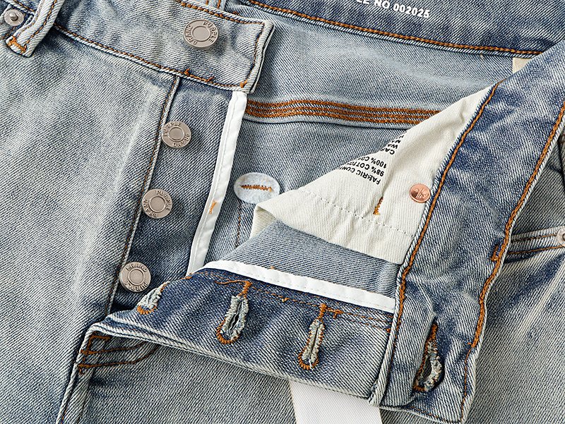 Purple Brand Light Blue Side Graphic Jeans — detail
