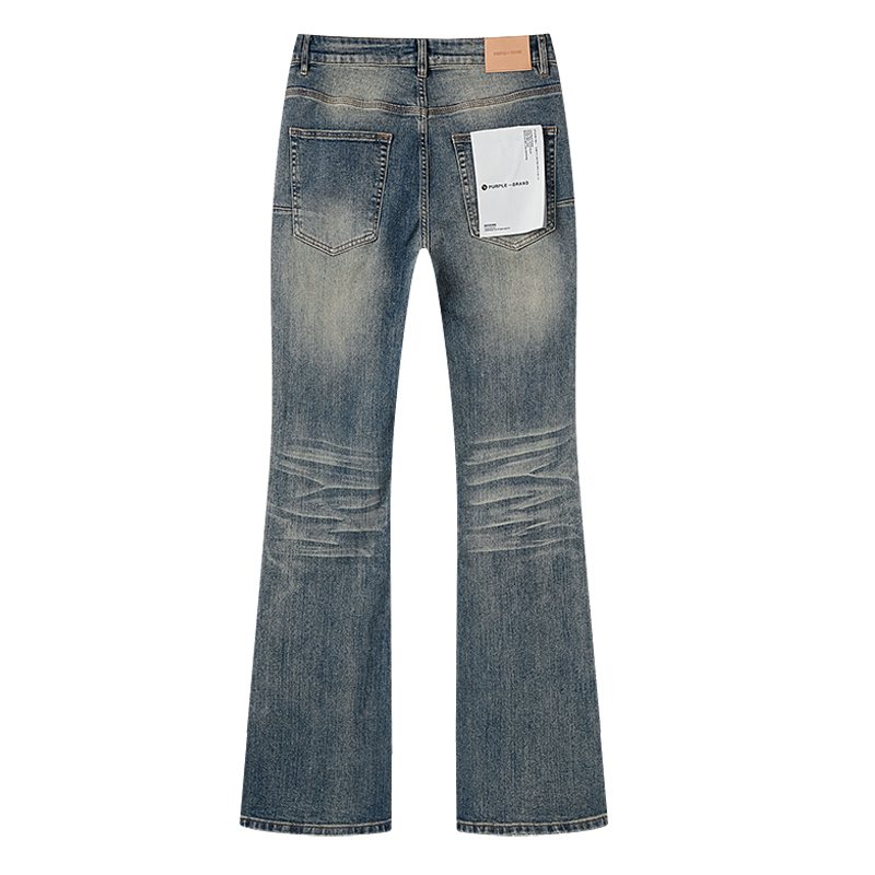 Purple Brand Rhinestone Script Flare Jeans — back