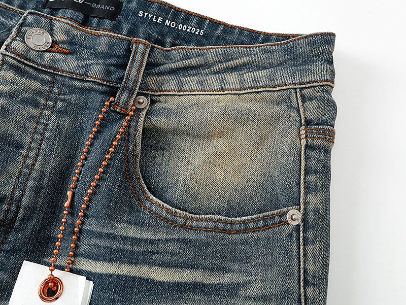 Purple Brand Rhinestone Script Flare Jeans — detail