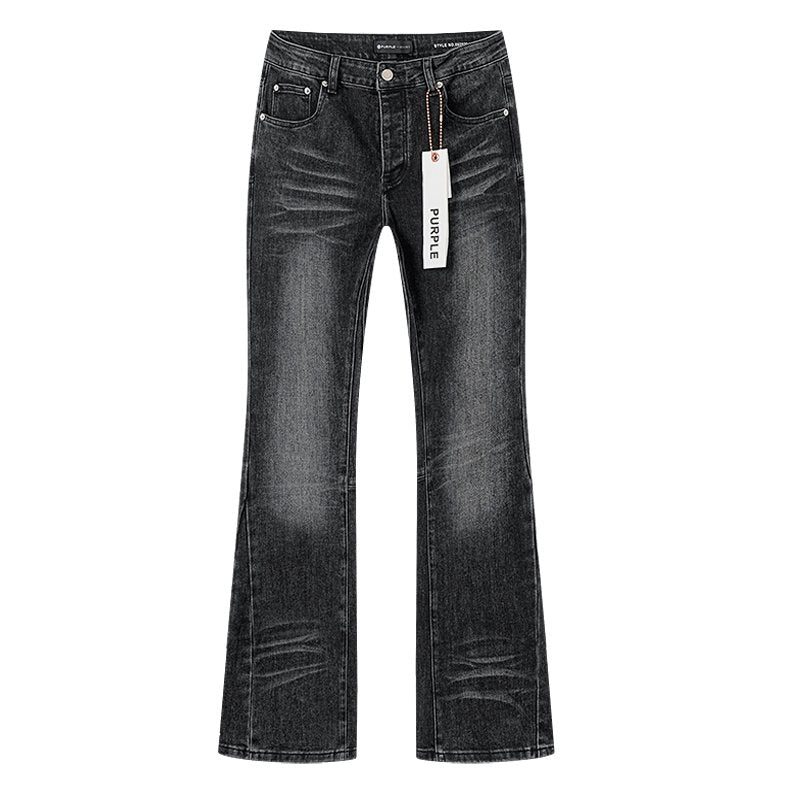 Purple Brand Black Washed Flare Jeans — hero