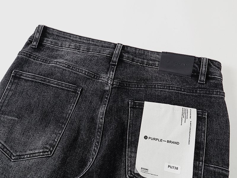 Purple Brand Black Washed Flare Jeans — detail