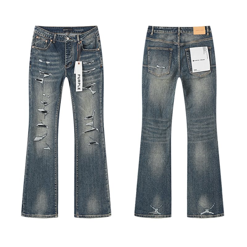 Purple Brand Distressed Flared Jeans — hero