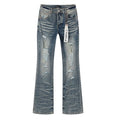 Purple Brand Rhinestone Distressed Flared Jeans — hero
