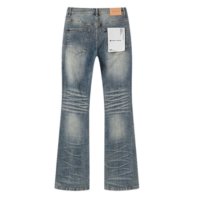 Purple Brand Rhinestone Distressed Flared Jeans — back