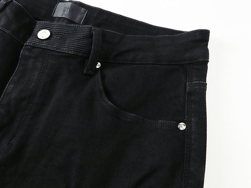 RTA Black Distressed Flared Jeans — detail