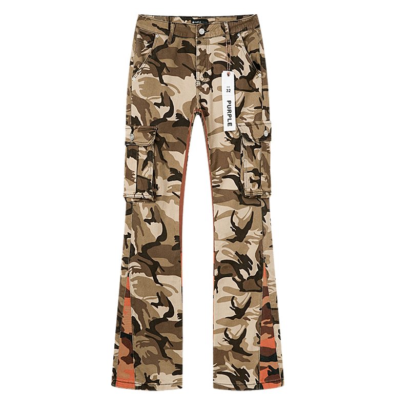 Purple Brand Tan Camo Cargo Pants — hero