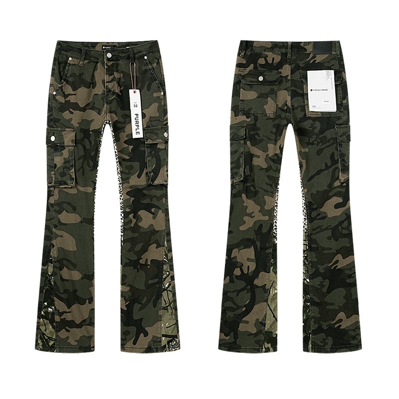 Purple Brand Green Camo Cargo Pants — hero