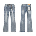Purple Brand Light Blue Rhinestone Flared Jeans — hero