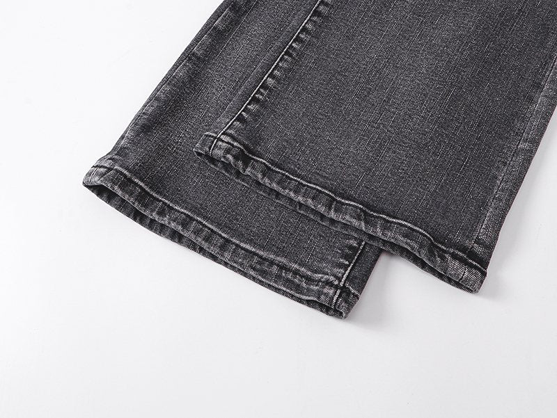Purple Brand Washed Black Flare Jeans — detail
