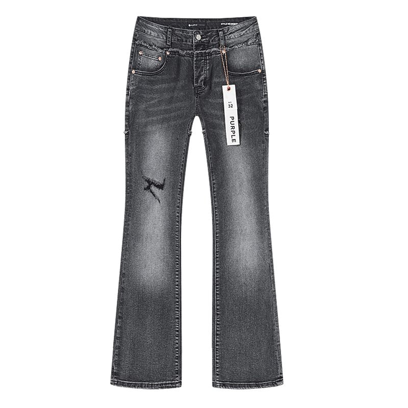 Purple Brand Washed Black Flare Jeans — hero