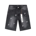 Purple Brand Rhinestone Washed Denim Shorts — hero