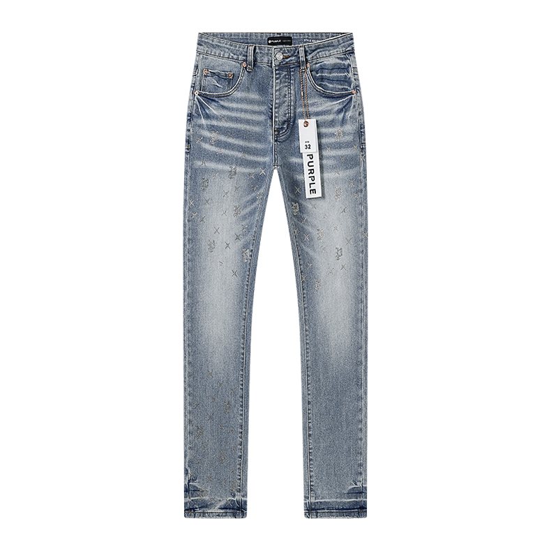 Purple Brand Light Blue Embellished Washed Jeans — hero