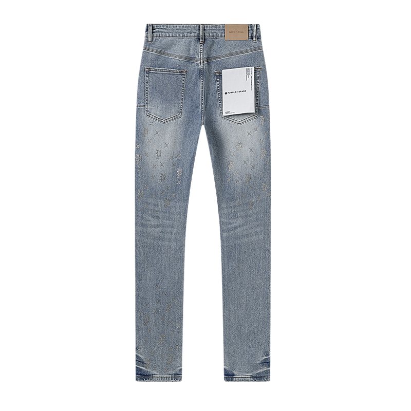 Purple Brand Light Blue Embellished Washed Jeans — back