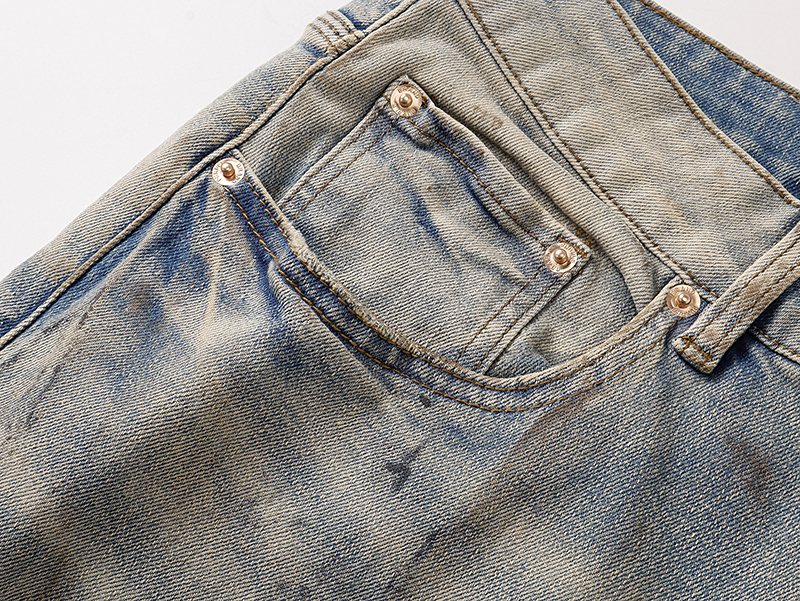Purple Brand Light Blue Distressed Jeans — detail