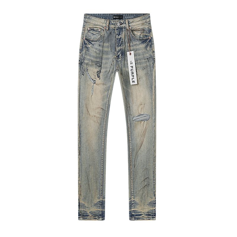 Purple Brand Light Blue Distressed Jeans — front