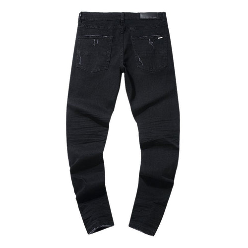 AMIRI Black Distressed Moto Panel Jeans — back