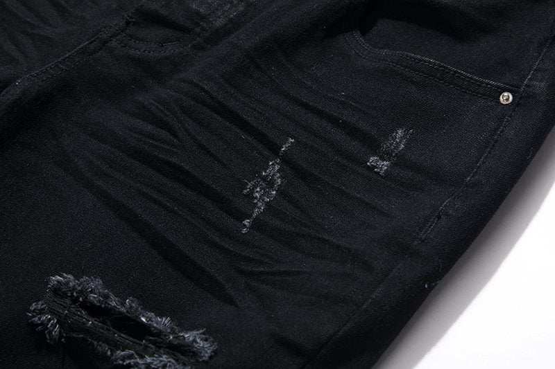 AMIRI Black Distressed Lettering Jeans — detail