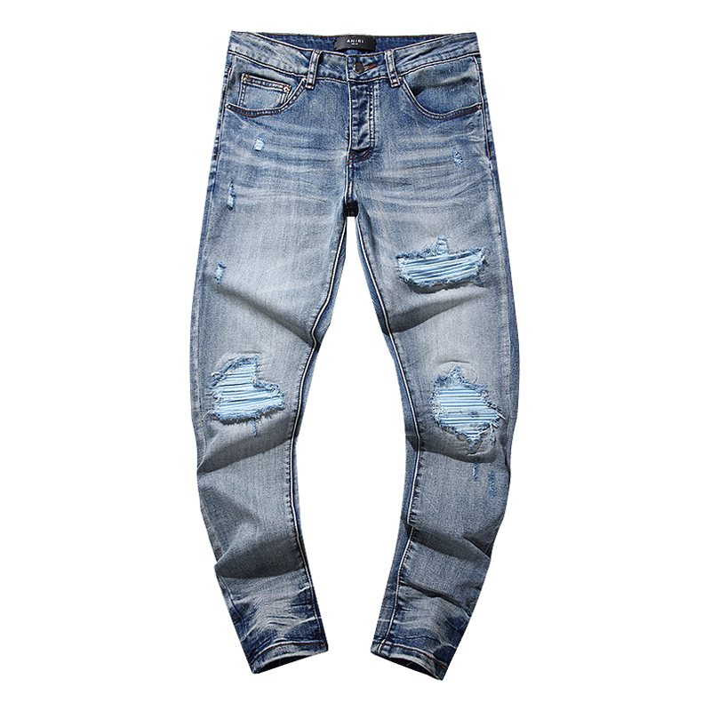 Amiri Light Blue Distressed Denim Jeans — hero