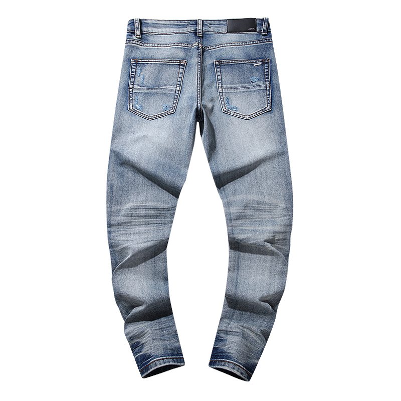 Amiri Light Blue Distressed Denim Jeans — back