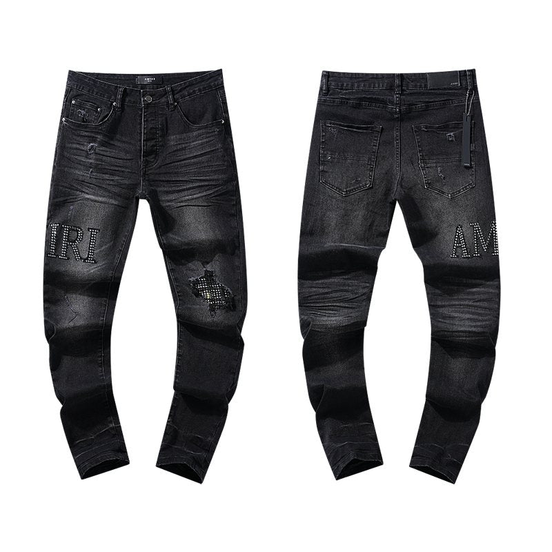 AMIRI Rhinestone Washed Denim Jeans — hero