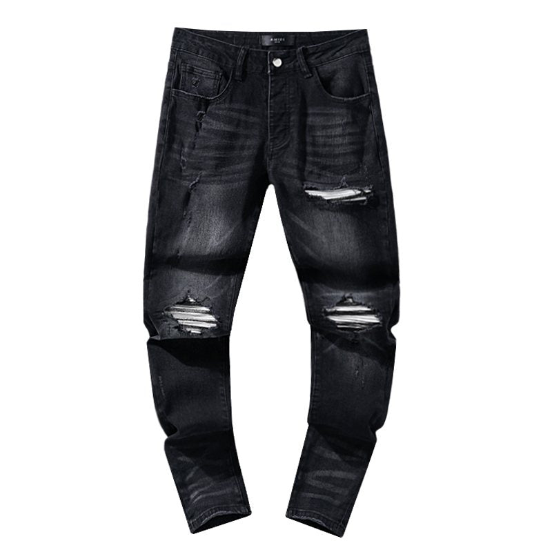 AMIRI Black Washed Distressed Jeans — hero