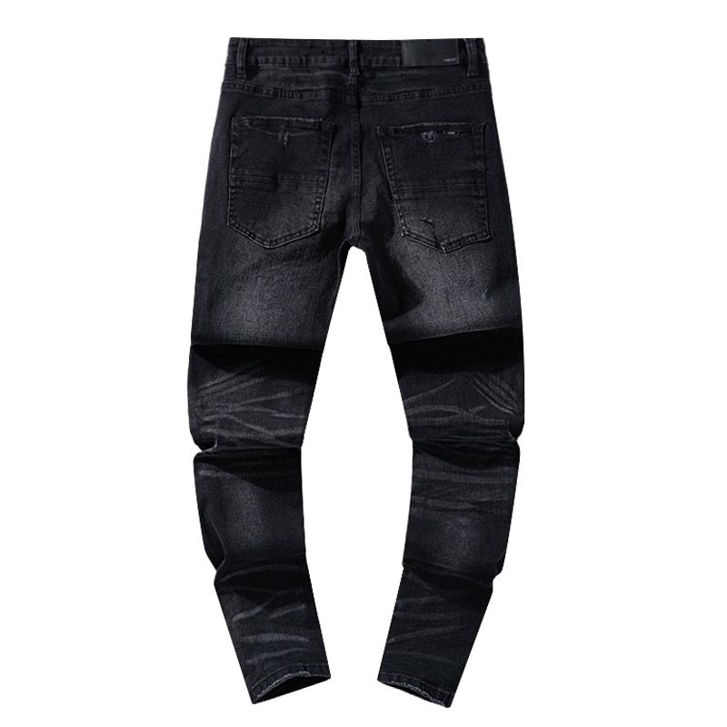 AMIRI Black Washed Distressed Jeans — back